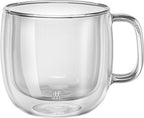 Zwilling 39500-113 Double Wall Glass Cappuccino 15.2 fl oz (450 ml), Set of 2, Tumbler, Insulated, Cold and Heat Retention, Double Wall Construction, Mug, Cup, Microwave Safe by Zwilling