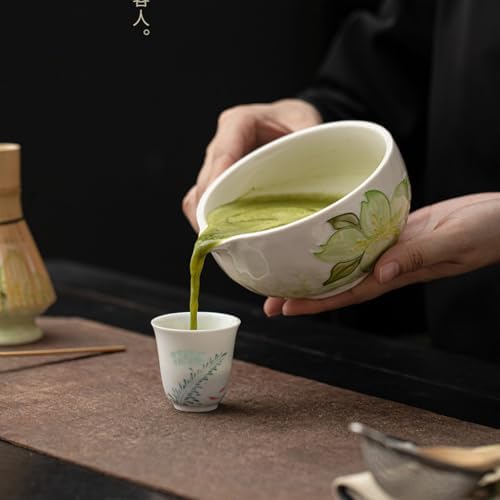 Hand-Painted Matcha Whisk Set, 8-Piece 3D Art Ceremony Kit with Unique Bowl, Bamboo Whisk, Sifter & Scoop for Exquisite Japanese Tea Making (Flower Pattern 2) - Image 7