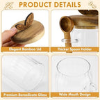 Suclain 3 Sets Glass Coffee Sugar Tea Canister Airtight with Lid - Image 3