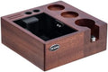 IKAPE V2 Espresso Knock Box, Espresso Coffee Organizer Box Fit for Storage 51mm 53/54mm 58mm Espresso Tamper, Distributor, Portafilter & Puck Screen Accessories, Natural Walnut Station Base (8 IN One) by IKAPE