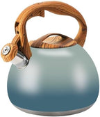 3.2Qt Stainless Steel Whistling Tea Kettle Stovetop, Grayish Blue by FOEDO