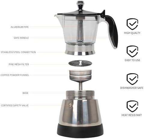 LAOION Cafeteras Electricas Modernas Moka Pot, Coffee Espresso Machine - Image 2