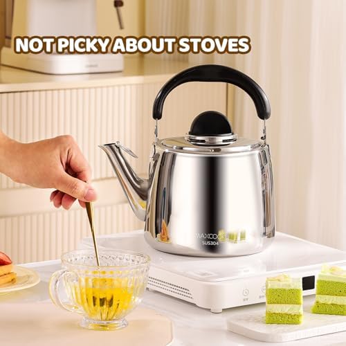 6 Quart Whistling Tea Kettle, 18/8 Stainless Steel Large Stovetop Kettle for Gas Stove Induction - Image 5