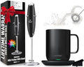 Ember Temperature Control App-Enabled Smart Mug 2, 10 oz with Zulay Milk Frother and Signature Cloth by CertifiedBrands