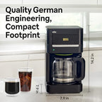 Braun Brew Sense 12 Cup Drip Coffee Maker - Pause & Pour Mid Brew, Programmable Coffee Machine with 24-Hour Timer & Clock, 1-4 Cup Functions, Self Clean, Auto Shutoff, Removable Filter Basket, Black - Image 3
