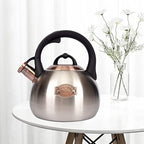 3.1 Quart Teal Whistling Tea Kettle for Stove Top, Food Grade Stainless Steel - Image 3