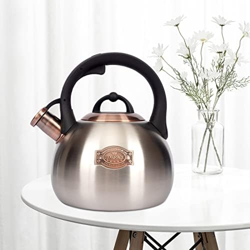 3.1 Quart Teal Whistling Tea Kettle for Stove Top, Food Grade Stainless Steel - Image 3