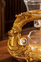 Glass Teapot Set with Infuser Semi Automatic Dragon Tea Set (Golden teapot) - Image 2
