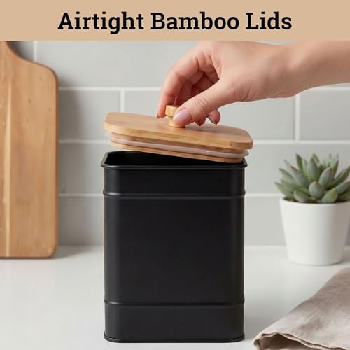 Kitchen Canisters for Countertop Set of 3 w/ Chalkboard Labels & Marker Pen - Image 4