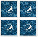 CafePress Pepsi Pattern 4 Tumbled Stone - Set of 4 Coasters Set of w/holder - Image 4