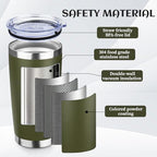 DIW 20oz Insulated Travel Coffee Tumbler Bulk with Lid(Navy Green,4 Pack) - Image 5