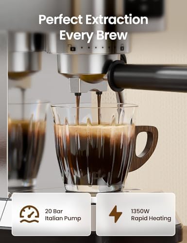 Topzee Espresso Machine 20 Bar, Compact Coffee Maker with Milk Frother & Cold Brew Function, 52oz Removable Water Tank, Stainless Steel Cappuccino, Latte Maker, Silver - Image 2