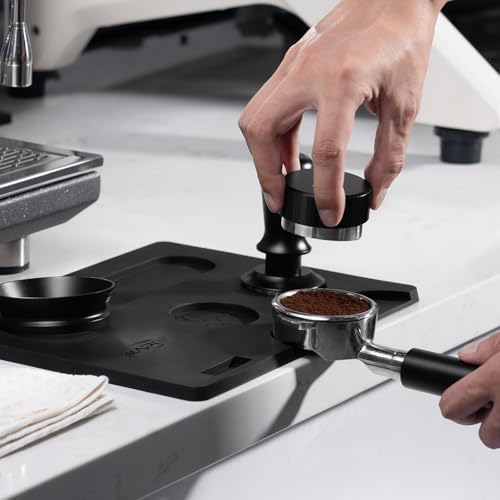 IKAPE 53MM Coffee Tamper Set Black 6 IN 1, Espresso Tamper, Distributor, Magnetic Dosing Funnel, Silicone Mat, Puck Screen, Cleaning Towel - Image 4