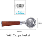 58MM Bottomless Filter Portafilter,Compatibility E61 brewing head, with 1/2/4 cups basket(32MM) - Image 2