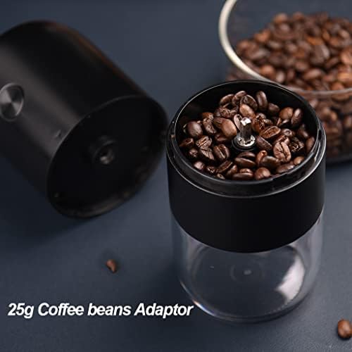 HUAHAT Electric Coffee Grinder Wireless, Grinding Coffee Beans, Ceramic Conical Burr, Cordless, Coarseness Adjustable, Portable, One Touch, 25g Capacity, Noiseless, Long Stand-by (KMDJ-2A, White) - Image 5