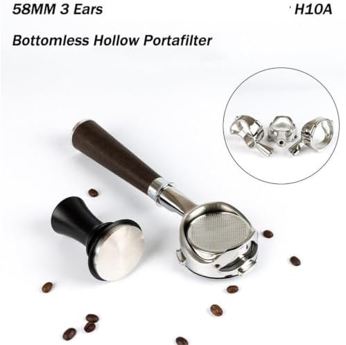 58MM 3ears Bottomless Hollow Portafilter,Compatible With Barsetto,Compatible For OsterH10A Espresso Coffee Handle Stainless Steel Accessories(58MM-Barsetto-silver) - Image 2