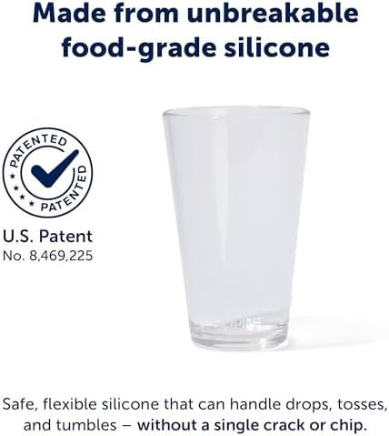 Silipint 2-Pack 16oz Silicone Pint Glass – Unbreakable, BPA-Free, Reusable Silicone Drinking Cup – Microwave & Freezer Safe – Stemless Glass for Coffee, Smoothies (Crystal Clear) - Image 3