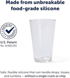 Silipint 2-Pack 16oz Silicone Pint Glass – Unbreakable, BPA-Free, Reusable Silicone Drinking Cup – Microwave & Freezer Safe – Stemless Glass for Coffee, Smoothies (Crystal Clear) - Image 3