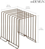 mDesign Large Metal Wire Organizer Rack for Kitchen Cabinet, Pantry, Shelves - Holder with 8 Slots for Baking Sheets, Skillets, Frying Pans, Pots, Lids, Cutting Boards, and Appliances - Bronze - Image 3