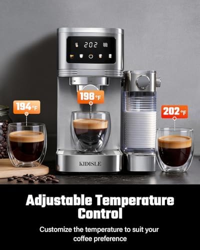 KIDISLE 20 Bar Espresso Machine with Auto Milk Frother & Touchscreen, 1350W - Image 5