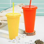 YOUKE OLA 72 Pack Glitter Plastic Cups with Lid and Straw, 24 oz Bulk Reusable Cup for Coffee Cup for Adult Birthday Party (Mix Color) - Image 5