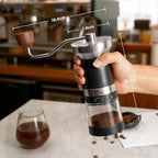 VEVOK CHEF Manual Coffee Grinder 10 External Adjustment Fashion Bean Grinder Stainless Steel Double Bearing Conical Burr Portable Hand Coffee Mill for Home,Camping,Silver - Image 4