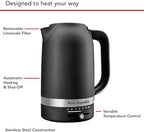 KitchenAid 1.7L Electric Kettle, Temp Control KEK1701, Cast Iron Black - Image 2