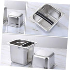 Espresso Grinds Waste Bin Stainless Steel Coffee Residue Bucket L Silver - Image 5