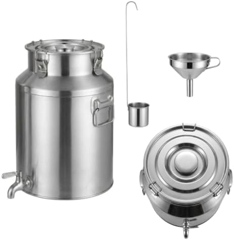 35L/9.25Gal Stainless Steel Milk Can with Spigot Beverage Water Dispenser by Unknown