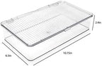 Isaac Jacobs Small Stackable Organizer Bin (10.75” x 6.5” x 2.4”) w Hinged Lid Clear Storage Box Home Office School Fridge Bathroom Kitchen Pantry Container BPAFree Food Safe (Small Clear) (Pack of 2) - Image 3