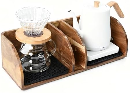 Acacia Coffee Bar Station Organizer Stand Caddy for Chemex Pour Over Maker by MAVOTER
