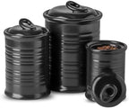 Nihow Food Storage Jar,Ceramic Canister Sets for The Kitchen,Set of 3,Black by Nihow