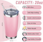20 oz Tumbler with Lids and Straws, Stainless Steel Insulated Travel Coffee Mug, Double Wall Vacuum Insulated Tumblers, Powder Coated Coffee Tumbler for Cold & Hot Drinks (Mix Color-5, 6 Pack) - Image 2