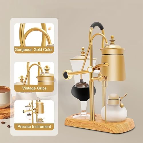 Vintage Siphon Coffee Maker, 400ml Luxury Coffee Brewer with Integrated Filter, Easy To Clean/disassemble & Wear-resistant, Rust-proof and Impact-resistant for Home and Office Brewing - Image 4