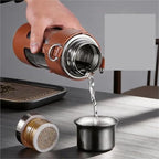 500ml Magnetic Lid Travel Tumbler with Tea Infuser(Sliver) - Image 6