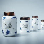 GRFIT Tea Canister Metal Lid Painted Celadon Tea Canister for Loose Leaf Small Portable Sealing Tin Storage Tea Storage Tea Sets Tea Canister (Color : B) - Image 6