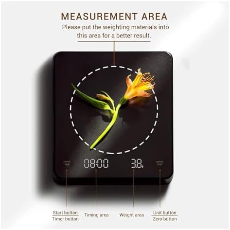 Smart Digital Crane Scale with LED Sn, 3kg/0.1g Precision Kitchen Coffee Scale, Auto Timer for Pour Over & Espresso Brewing - Image 7