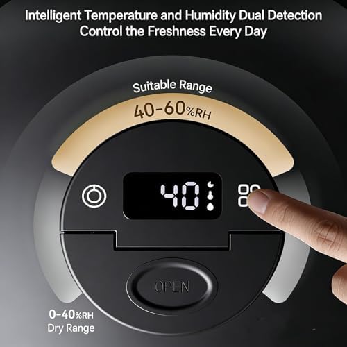 Electric Vacuum Coffee Canister, 650ml Airtight Coffee Beans Canister, with Digital Display, Timer/Record, Temperature/Humidity Detection, for Tea Leaves, Nuts - Image 3