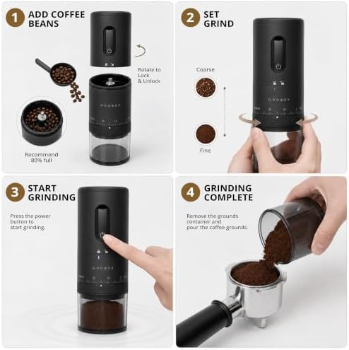 Electric Coffee Grinder, Portable Automatic Burr Mill - Image 6