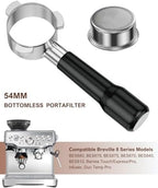54mm Bottomless Portafilter with Espresso Puck Screen, Espresso Accessories Fits Breville Barista Series BES870/878/880 Machines & Sage Barista Espresso Machine, Stainless Steel Filter Basket - Image 2