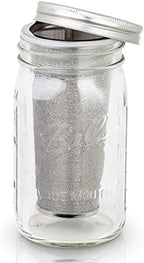 Filter and Mason Jar with Drinking Lid: Stainless Steel Fine Filter and 1 Quart Mason Jar and American-made Drink Lid - Easy Cold Brew at Home! - Image 3