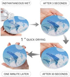 Blue Whale Drink Coasters Set of 4, Absorbent Round Ceramic Coasters for Desk, Clouds Natural Landscape Cup Mats for Home Kitchen Office Party Coffee Table Decoration Supplies - Image 4