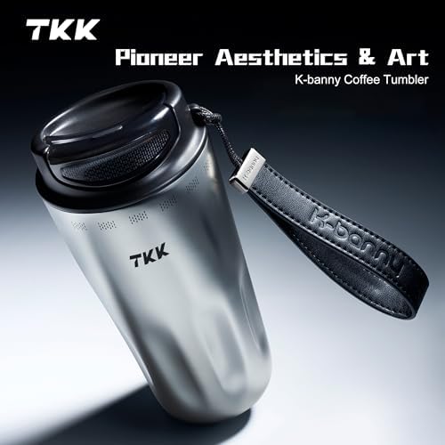 TKK 17oz Travel Coffee Mug, Ceramic Coated Interior, 316 Stainless Steel Liner, Leakproof Flip Lid, Vacuum Insulated Tumbler with Carry Strap, Reusable Cup for Hot & Cold Drinks - Image 2