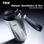 TKK 17oz Travel Coffee Mug, Ceramic Coated Interior, 316 Stainless Steel Liner, Leakproof Flip Lid, Vacuum Insulated Tumbler with Carry Strap, Reusable Cup for Hot & Cold Drinks - Image 2