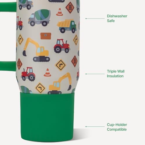 HydroJug Traveler 20oz Kids Insulated Tumbler with Handle, Under Construction - Image 3