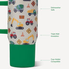 HydroJug Traveler 20oz Kids Insulated Tumbler with Handle, Under Construction - Image 3