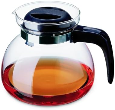 Simax Glassware 2.5 Quart Glass Teapot | Short Spout, Stay Cool Plastic Handle and Lid, Stovetop and Dishwasher Safe, Heat, Cold, and Thermal Shock Resistant Borosilicate Glass by SIMAX