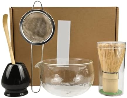 1PC/5PCS/Set Matcha Bowl, Spoon, Tea Whisk, Sieve Mesh(Black) by Unknown