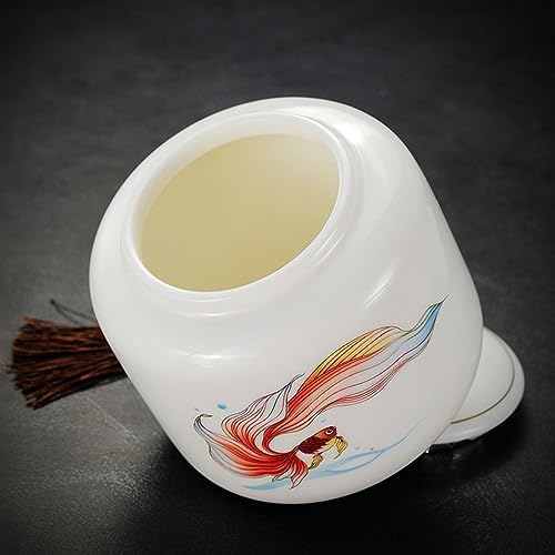 Tea Tins High-grade Ceramic Tea Canister Light Luxury Sealing Canister Household Multifunctional Empty Canister for Loose Leaf Tea, Coffee Tea Storage Container (Size : CH) - Image 5