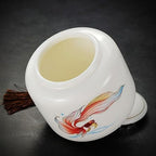 Tea Canister High-Grade Ceramic Tea Canister Light Luxury Sealing Canister Household Multifunctional Empty Canister for Loose Leaf Tea, Coffee Tea Tin(Large) - Image 5